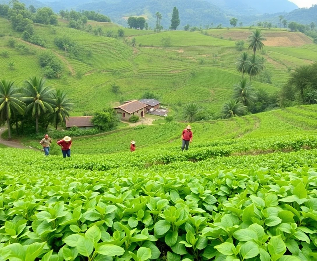 Agricultores utilizando productos Orgánicos Sangonera